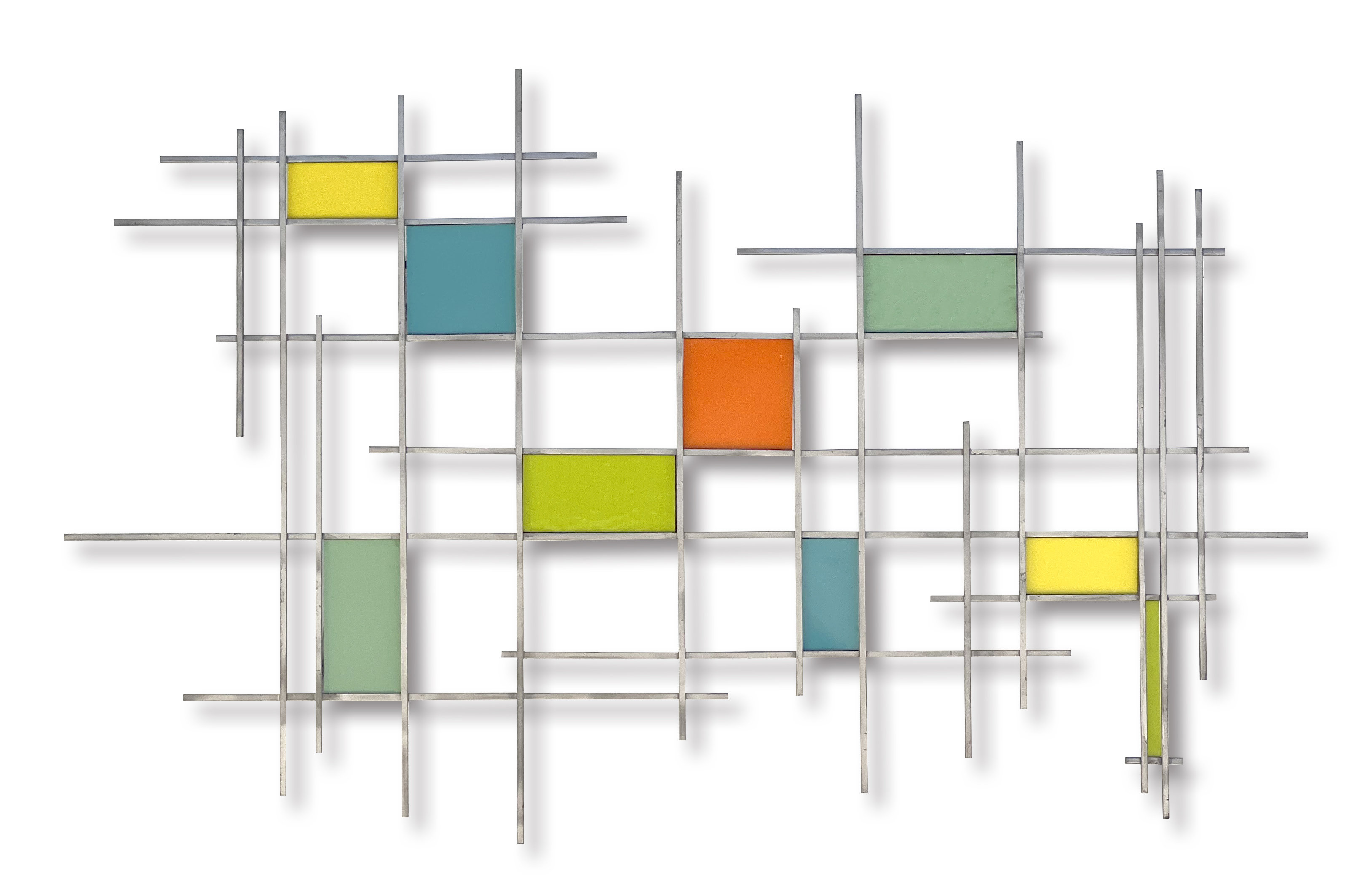 Karo Studio Naked Grids Handmade Modern Abstract Wall Decor On Metal